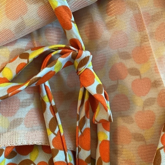 Audrey 3+1 lined apple print spaghetti strap elasticated waist 2 pocket dress S - Picture 5 of 8